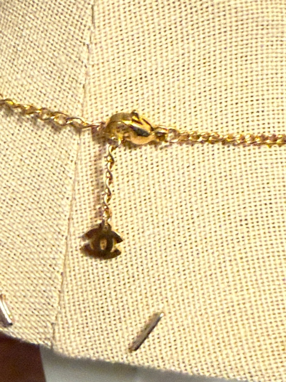 CHANEL Gold and Black Chunky Square CC Pendant on 17”Chain with 1.5” extender - Picture 7 of 13